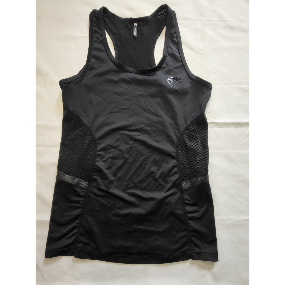 Venum Womens Black Racerback Training Tank Top Mesh Back Medium